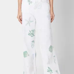 Spykar White & Green Cotton Printed High Rise Jeans-image-36