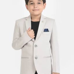 Crimsoune Club Kids Grey Solid Full Sleeves Blazer-image-27