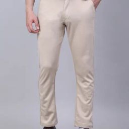 Jainish Cream Tapered Fit Flat Front Trousers-image-31