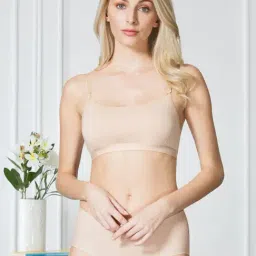 Van Heusen Comfort Fit Non Padded Wireless Solid Bralette - Candied Ginger-12