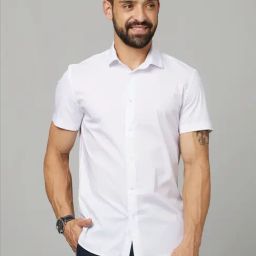 Celio* White Cotton Regular Fit Shirts-image-71