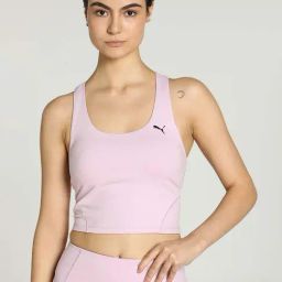 Puma Lilac Logo Print Sports Cropped Tank Top-picture-11