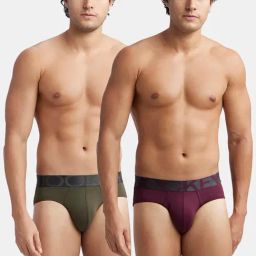 Jockey Multi Microfibre Solid Briefs Pack of 2-36