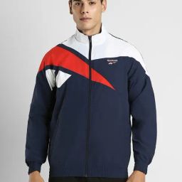Reebok Navy Nylon Regular Fit Solid Jacket-image-101