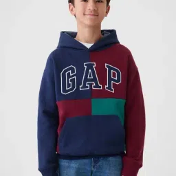 GAP Boys Navy Colourblocked Hoodie-image-3