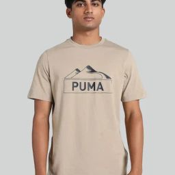 Puma Beige Cotton Regular Fit Printed T-Shirt-image-20