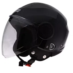 Studds Black With Black Strip Xtra Large (600 mm) Open Face Helmet, Urban Super-image-7
