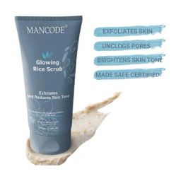 Mancode Glowing Rice Face Scrub - 100 gm image 3