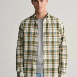 Gant Green Regular Fit Checks Shirt-image-56