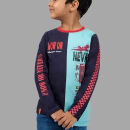 3PIN Boys Navy Cotton Printed T-Shirt-picture-34