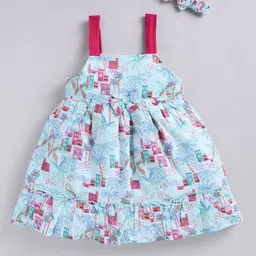 SNUGGLY MONKEY Tropical Print A-Line Dress-36