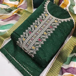 Riti Floral Embroidered Zari Unstitched Dress Material-image-62