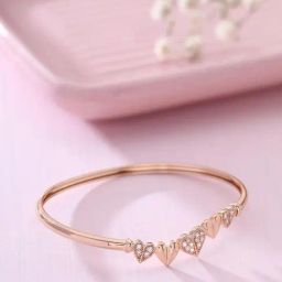 Priyaasi Gold Plated Sequence Heart Bracelet-image-34
