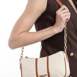 Carlton London Beige Silvestra Medium Shoulder Bag-image-7