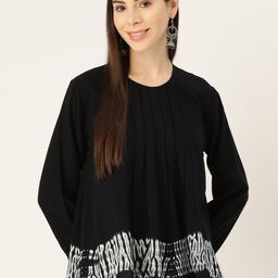 Maaesa Tie & Dye Pleated A-Line Top-26