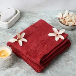 Monte Carlo Jazz-S Maroon Cotton Bath Towel-image-79