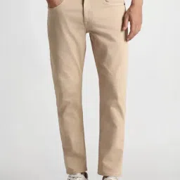 Louis Philippe Beige Slim Fit Jeans-image-19