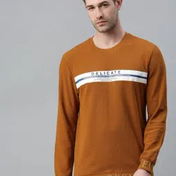 SHOWOFF Khaki Cotton Slim Fit Printed Sweatshirt-picture-3