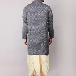 ADARNIYA Men Embroidered Straight Kurta Set-image-12