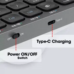 Zebronics Wireless Multi-device Keyboard Dark Grey 99 Keys 2.4 GHz, KB-KM5001MW image 2