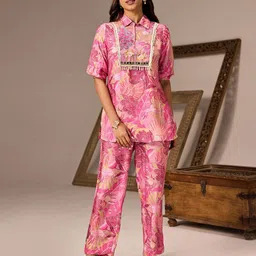 Ambraee Tropical Printed Tunic With Trouser Co-Ord Set-picture-7
