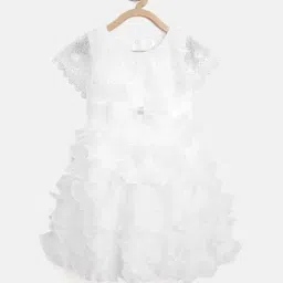 Stylestone Kids White Embellished Dress-image-30