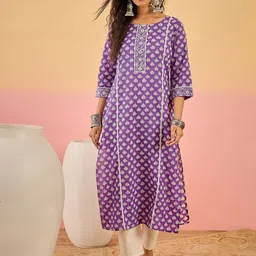 Sangria Ethnic Motif Printed Straight Kurta-picture-28