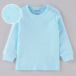 Babyoye Full Sleeves Cotton Thermal Vest - Blue-image-24