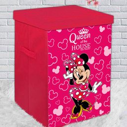 Disney By Kuber Fun Homes Foldable Storage Box With Lid Disney Minnie Mouse Print - Pink-image-62