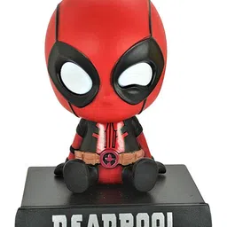 QUIRKMALL Deadpool Action Figure Limited Edition Bobblehead with Mobile Holder for Car Dashboard Office Desk & Study Table Red - Height 12 cm-picture-36