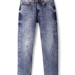 Pine Kids Denim Woven Full Length Washed Jeans - Navy Blue-picture-42
