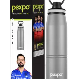 Pexpo Altros Pro Stainless Steel Hot & Cold Vacuum Insulated Flask, 940 ml, Grey | Leak Proof | Easy to Carry Loop Handle | Sports Water Bottle | Trekking | Gym | Office | Home | Limited RCB Edition-picture-43