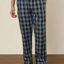 SleepZ by Raymond Checked Pure Cotton Straight-Leg Lounge Pant-picture-2