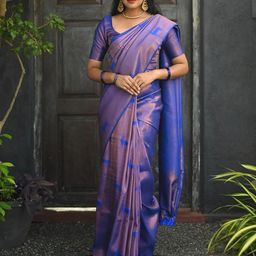AMRUTKALA SAREES Woven Design Zari Silk Blend Banarasi Saree-image-11