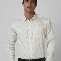 V Dot Men Slim Fit Spread Collar Floral Printed Cotton Formal Shirt-image-17