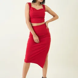 aayu Square Neck Sleeveless Top With Skirt-picture-11