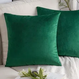 IVAZA Green Set of 2 Velvet Square Cushion Covers-picture-46