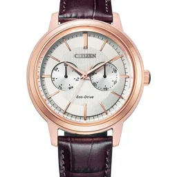 Citizen Eco-Drive Men Textured Leather Straps Multi Function Analogue Watch BU4032-11A-picture-46