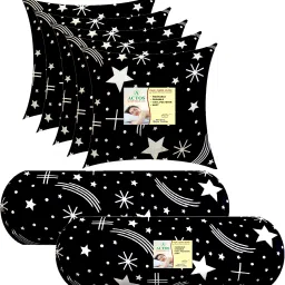 5 Cushion And 2 Microfibre Geometric Bolster Pack of 7-image-67