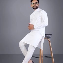 Men Cotton Blend Kurta Pyjama Set-image-47