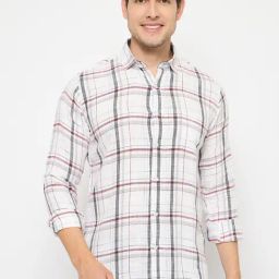 Duke White Blended Slim Fit Checkered Shirt-picture-10