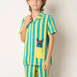 Jack & Jones Junior Yellow & Blue Striped Shirt-picture-1
