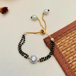 Abdesigns Silver-Plated Mangalsutra Bracelet-48