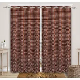 Saral Home Red Blackout Long Door 9 ft Curtains Set of - 2-44