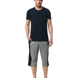 Vimal Jonney Grey & Navy Printed T-Shirt & Capris-image-29
