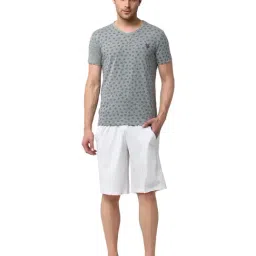 Vimal Jonney Grey & White Printed T-Shirt & Shorts-picture-42