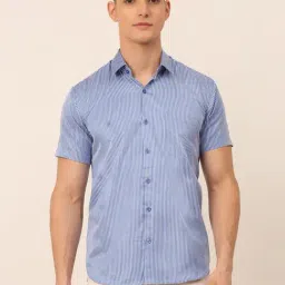 Jainish Blue Regular Fit Striped Shirt-image-50