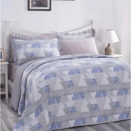 Maspar Hues PBS Nomad Scuplt Maximus Blue Cotton 210 TC King Duvet Cover & 2 Pillow Covers-image-1