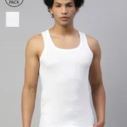Dixcy Scott Maximus White Cotton Regular Fit Vest - Pack Of 2-image-28