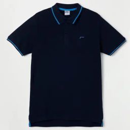 Fame Forever by Lifestyle Navy Solid Polo T-Shirt-picture-4